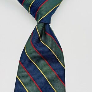 Authentic English Regemental Tie Men 57"x3" Green Navy REPP Great Britain‎